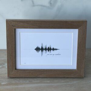 NEW You Are My Sunshine Soundwave Framed Wall Art 5x7in Black White Rustic